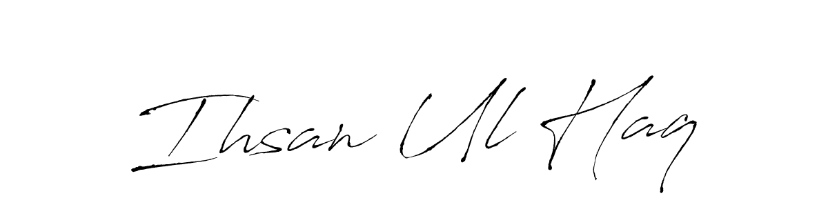 Make a beautiful signature design for name Ihsan Ul Haq. With this signature (Antro_Vectra) style, you can create a handwritten signature for free. Ihsan Ul Haq signature style 6 images and pictures png