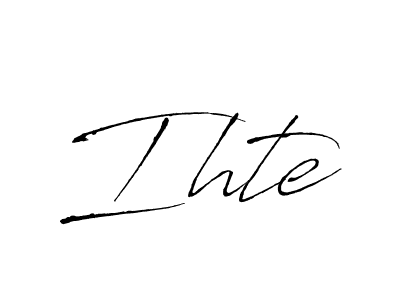 The best way (Antro_Vectra) to make a short signature is to pick only two or three words in your name. The name Ihte include a total of six letters. For converting this name. Ihte signature style 6 images and pictures png