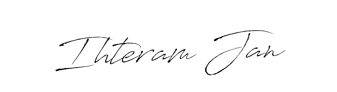 How to make Ihteram Jan name signature. Use Antro_Vectra style for creating short signs online. This is the latest handwritten sign. Ihteram Jan signature style 6 images and pictures png