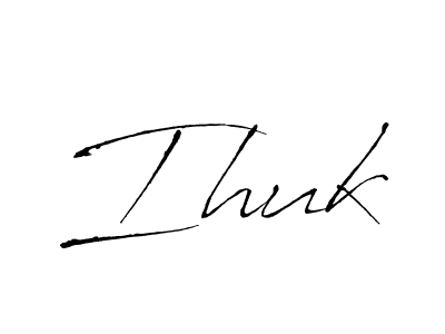 Make a beautiful signature design for name Ihuk. With this signature (Antro_Vectra) style, you can create a handwritten signature for free. Ihuk signature style 6 images and pictures png