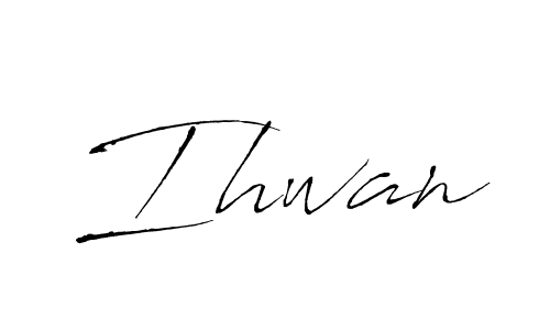 Design your own signature with our free online signature maker. With this signature software, you can create a handwritten (Antro_Vectra) signature for name Ihwan. Ihwan signature style 6 images and pictures png