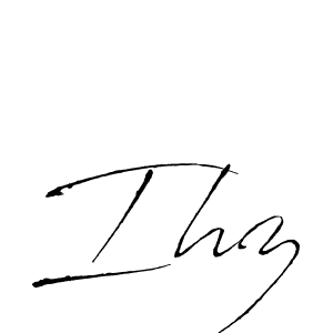 Use a signature maker to create a handwritten signature online. With this signature software, you can design (Antro_Vectra) your own signature for name Ihz. Ihz signature style 6 images and pictures png
