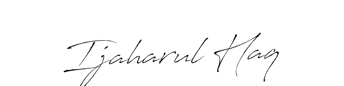 Antro_Vectra is a professional signature style that is perfect for those who want to add a touch of class to their signature. It is also a great choice for those who want to make their signature more unique. Get Ijaharul Haq name to fancy signature for free. Ijaharul Haq signature style 6 images and pictures png