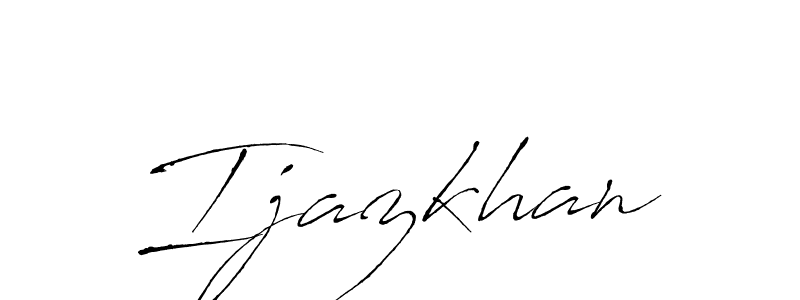 How to make Ijazkhan name signature. Use Antro_Vectra style for creating short signs online. This is the latest handwritten sign. Ijazkhan signature style 6 images and pictures png