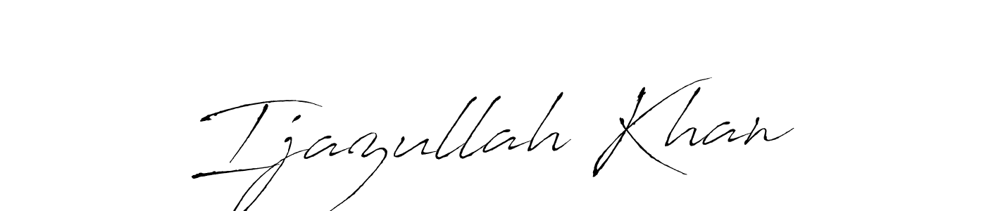 Make a beautiful signature design for name Ijazullah Khan. With this signature (Antro_Vectra) style, you can create a handwritten signature for free. Ijazullah Khan signature style 6 images and pictures png