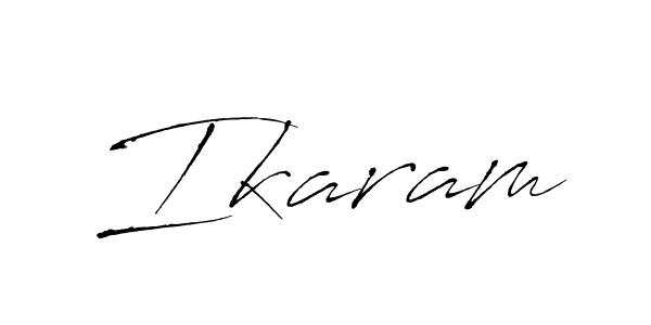 Make a beautiful signature design for name Ikaram. With this signature (Antro_Vectra) style, you can create a handwritten signature for free. Ikaram signature style 6 images and pictures png