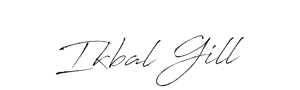 How to make Ikbal Gill name signature. Use Antro_Vectra style for creating short signs online. This is the latest handwritten sign. Ikbal Gill signature style 6 images and pictures png