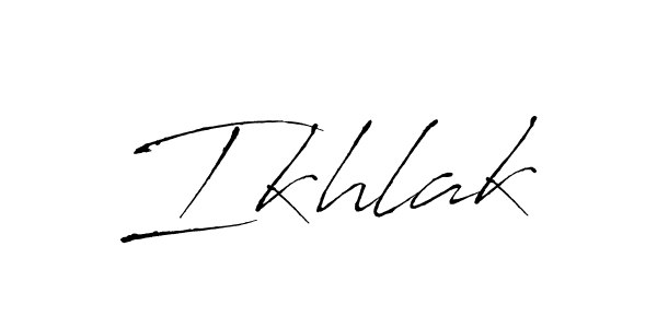 Create a beautiful signature design for name Ikhlak. With this signature (Antro_Vectra) fonts, you can make a handwritten signature for free. Ikhlak signature style 6 images and pictures png