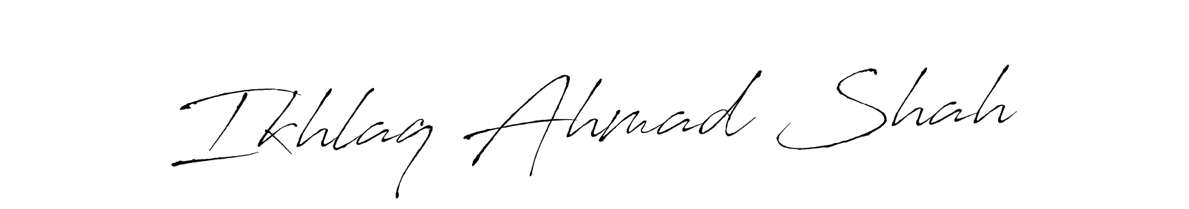 Create a beautiful signature design for name Ikhlaq Ahmad Shah. With this signature (Antro_Vectra) fonts, you can make a handwritten signature for free. Ikhlaq Ahmad Shah signature style 6 images and pictures png