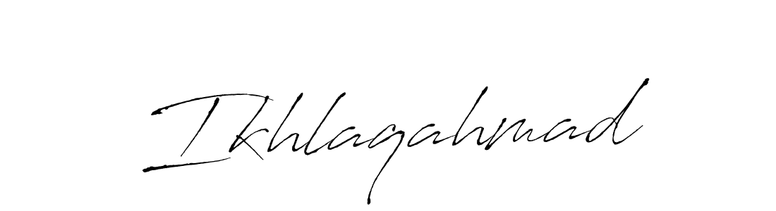 Make a beautiful signature design for name Ikhlaqahmad. With this signature (Antro_Vectra) style, you can create a handwritten signature for free. Ikhlaqahmad signature style 6 images and pictures png