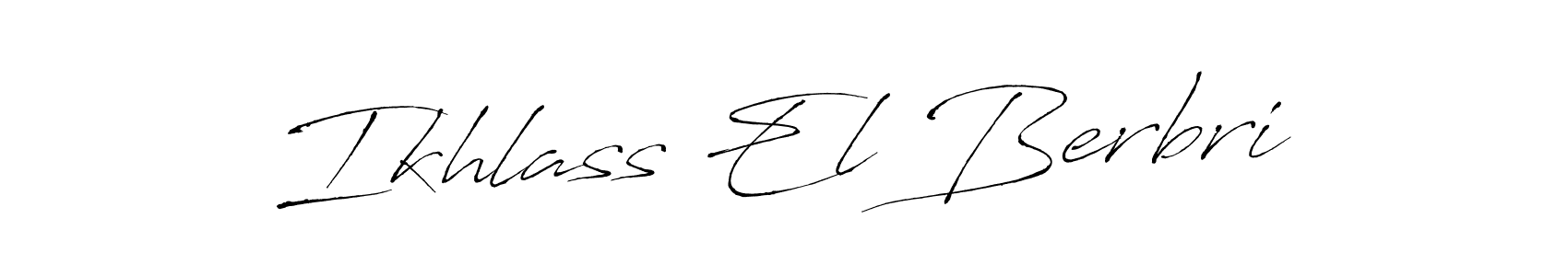 Ikhlass El Berbri stylish signature style. Best Handwritten Sign (Antro_Vectra) for my name. Handwritten Signature Collection Ideas for my name Ikhlass El Berbri. Ikhlass El Berbri signature style 6 images and pictures png