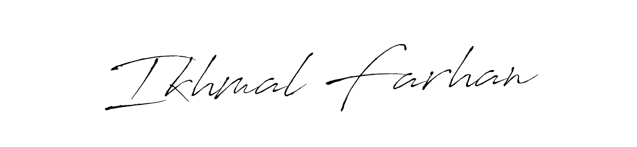 How to make Ikhmal Farhan name signature. Use Antro_Vectra style for creating short signs online. This is the latest handwritten sign. Ikhmal Farhan signature style 6 images and pictures png