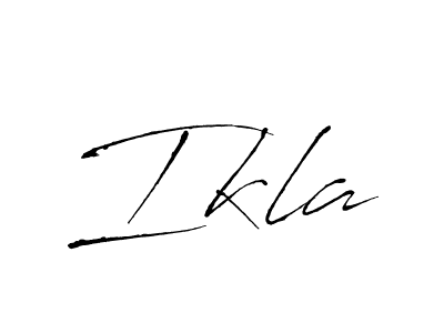 Use a signature maker to create a handwritten signature online. With this signature software, you can design (Antro_Vectra) your own signature for name Ikla. Ikla signature style 6 images and pictures png