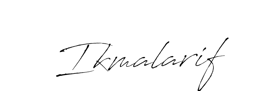 Make a beautiful signature design for name Ikmalarif. With this signature (Antro_Vectra) style, you can create a handwritten signature for free. Ikmalarif signature style 6 images and pictures png
