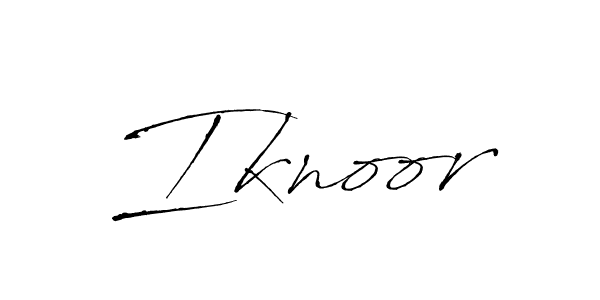 Use a signature maker to create a handwritten signature online. With this signature software, you can design (Antro_Vectra) your own signature for name Iknoor. Iknoor signature style 6 images and pictures png
