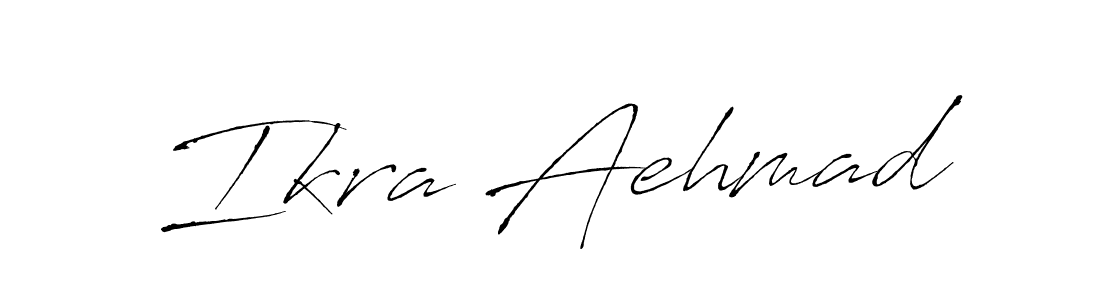 How to make Ikra Aehmad name signature. Use Antro_Vectra style for creating short signs online. This is the latest handwritten sign. Ikra Aehmad signature style 6 images and pictures png