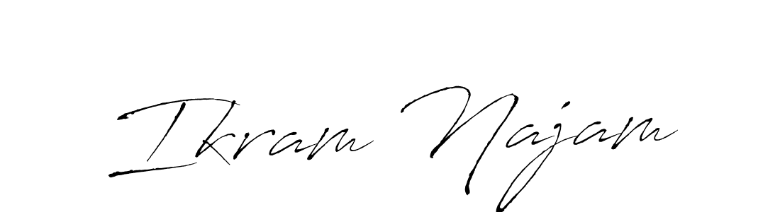 Create a beautiful signature design for name Ikram Najam. With this signature (Antro_Vectra) fonts, you can make a handwritten signature for free. Ikram Najam signature style 6 images and pictures png