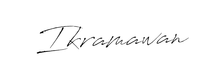 How to make Ikramawan name signature. Use Antro_Vectra style for creating short signs online. This is the latest handwritten sign. Ikramawan signature style 6 images and pictures png
