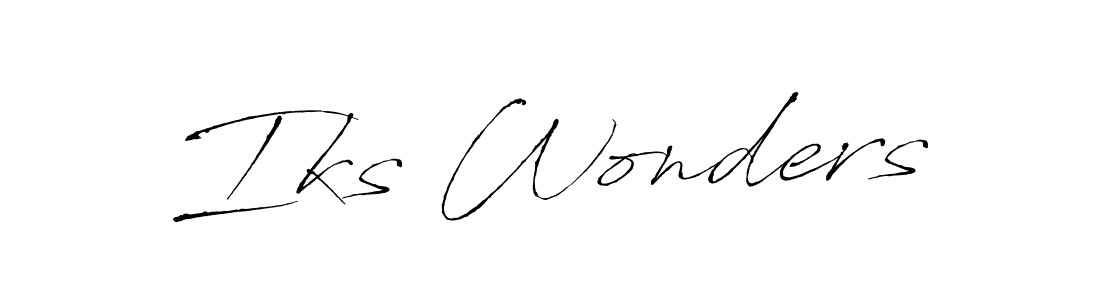 Make a beautiful signature design for name Iks Wonders. With this signature (Antro_Vectra) style, you can create a handwritten signature for free. Iks Wonders signature style 6 images and pictures png