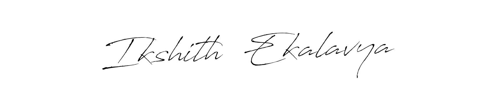 How to make Ikshith  Ekalavya name signature. Use Antro_Vectra style for creating short signs online. This is the latest handwritten sign. Ikshith  Ekalavya signature style 6 images and pictures png