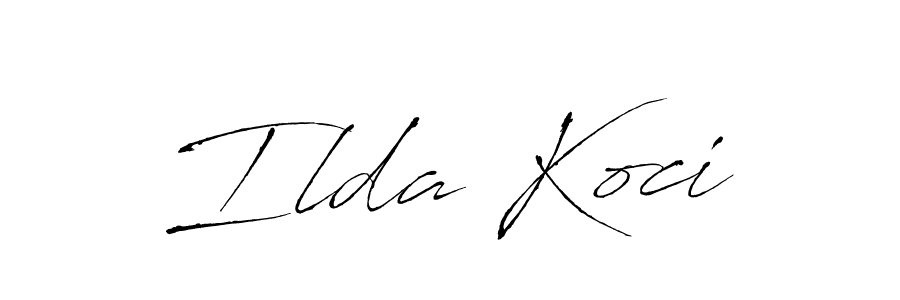 Design your own signature with our free online signature maker. With this signature software, you can create a handwritten (Antro_Vectra) signature for name Ilda Koci. Ilda Koci signature style 6 images and pictures png