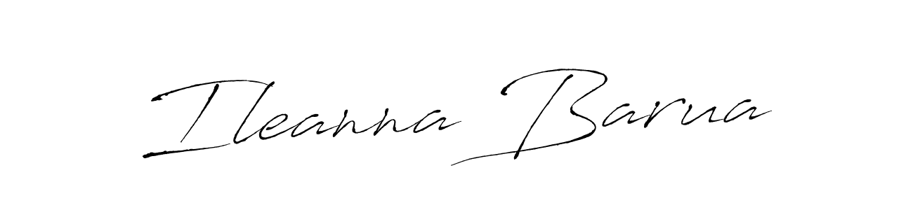 Antro_Vectra is a professional signature style that is perfect for those who want to add a touch of class to their signature. It is also a great choice for those who want to make their signature more unique. Get Ileanna Barua name to fancy signature for free. Ileanna Barua signature style 6 images and pictures png