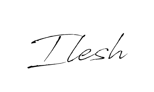Antro_Vectra is a professional signature style that is perfect for those who want to add a touch of class to their signature. It is also a great choice for those who want to make their signature more unique. Get Ilesh name to fancy signature for free. Ilesh signature style 6 images and pictures png