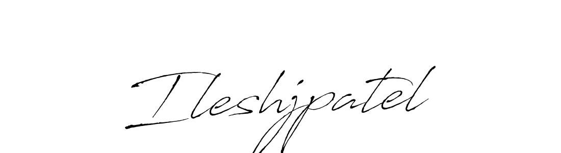 How to make Ileshjpatel name signature. Use Antro_Vectra style for creating short signs online. This is the latest handwritten sign. Ileshjpatel signature style 6 images and pictures png