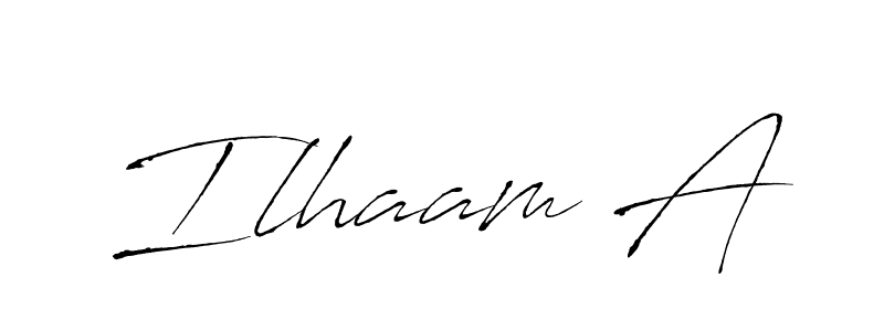 How to make Ilhaam A signature? Antro_Vectra is a professional autograph style. Create handwritten signature for Ilhaam A name. Ilhaam A signature style 6 images and pictures png