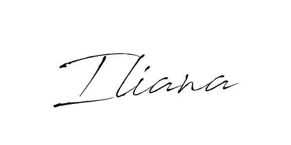 Iliana stylish signature style. Best Handwritten Sign (Antro_Vectra) for my name. Handwritten Signature Collection Ideas for my name Iliana. Iliana signature style 6 images and pictures png