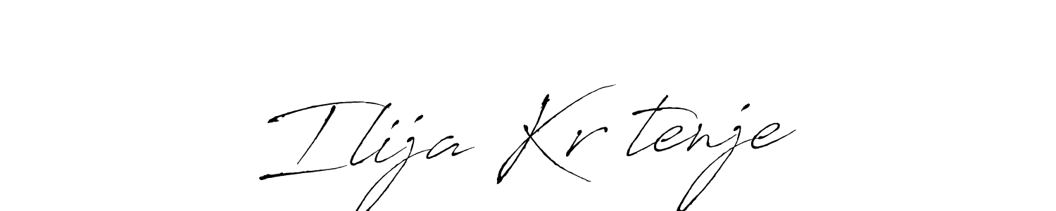 How to make Ilija Krštenje name signature. Use Antro_Vectra style for creating short signs online. This is the latest handwritten sign. Ilija Krštenje signature style 6 images and pictures png