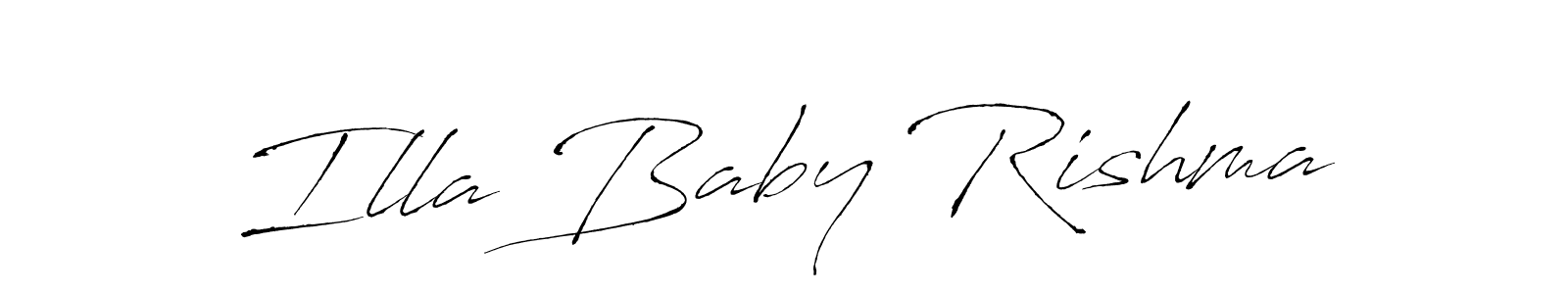 Also You can easily find your signature by using the search form. We will create Illa Baby Rishma name handwritten signature images for you free of cost using Antro_Vectra sign style. Illa Baby Rishma signature style 6 images and pictures png