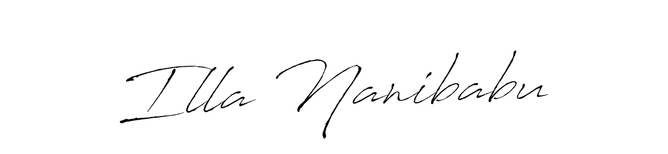 The best way (Antro_Vectra) to make a short signature is to pick only two or three words in your name. The name Illa Nanibabu include a total of six letters. For converting this name. Illa Nanibabu signature style 6 images and pictures png