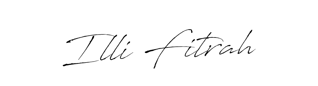 How to make Illi Fitrah name signature. Use Antro_Vectra style for creating short signs online. This is the latest handwritten sign. Illi Fitrah signature style 6 images and pictures png