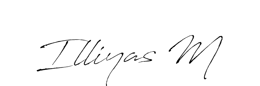 The best way (Antro_Vectra) to make a short signature is to pick only two or three words in your name. The name Illiyas M include a total of six letters. For converting this name. Illiyas M signature style 6 images and pictures png