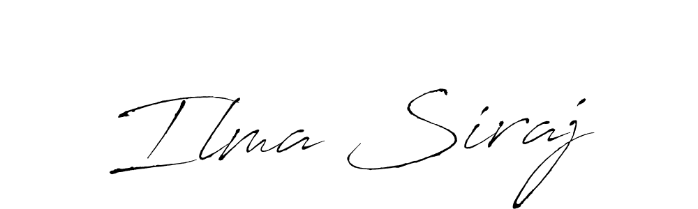 How to make Ilma Siraj name signature. Use Antro_Vectra style for creating short signs online. This is the latest handwritten sign. Ilma Siraj signature style 6 images and pictures png