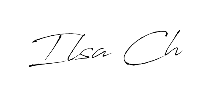 How to make Ilsa Ch name signature. Use Antro_Vectra style for creating short signs online. This is the latest handwritten sign. Ilsa Ch signature style 6 images and pictures png