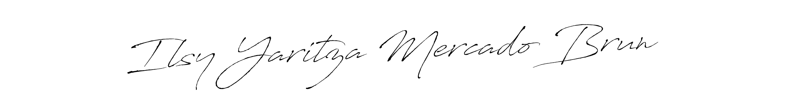 Create a beautiful signature design for name Ilsy Yaritza Mercado Brun. With this signature (Antro_Vectra) fonts, you can make a handwritten signature for free. Ilsy Yaritza Mercado Brun signature style 6 images and pictures png