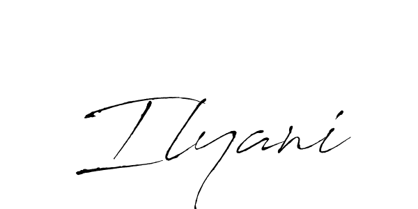 Use a signature maker to create a handwritten signature online. With this signature software, you can design (Antro_Vectra) your own signature for name Ilyani. Ilyani signature style 6 images and pictures png