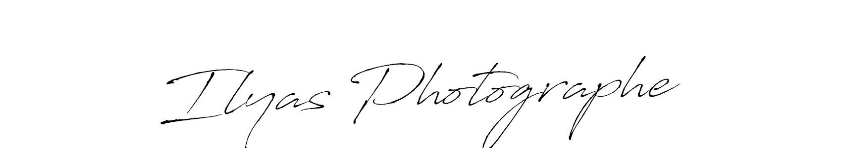 How to make Ilyas Photographe name signature. Use Antro_Vectra style for creating short signs online. This is the latest handwritten sign. Ilyas Photographe signature style 6 images and pictures png