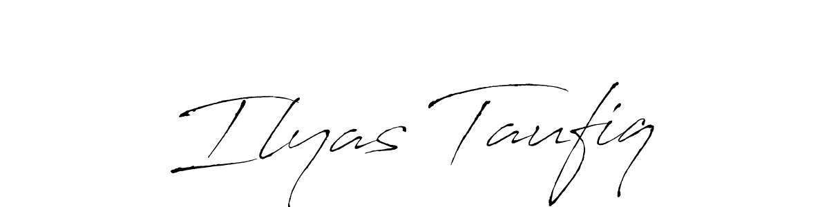 Design your own signature with our free online signature maker. With this signature software, you can create a handwritten (Antro_Vectra) signature for name Ilyas Taufiq. Ilyas Taufiq signature style 6 images and pictures png