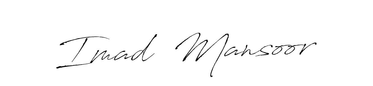 See photos of Imad  Mansoor official signature by Spectra . Check more albums & portfolios. Read reviews & check more about Antro_Vectra font. Imad  Mansoor signature style 6 images and pictures png