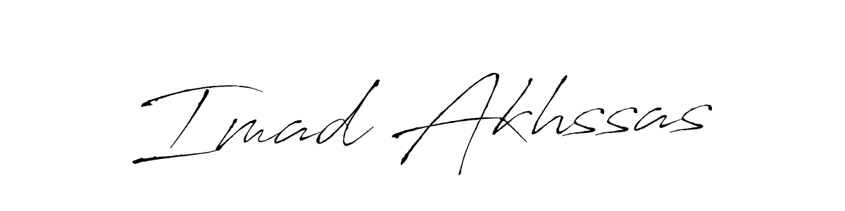 Make a beautiful signature design for name Imad Akhssas. With this signature (Antro_Vectra) style, you can create a handwritten signature for free. Imad Akhssas signature style 6 images and pictures png