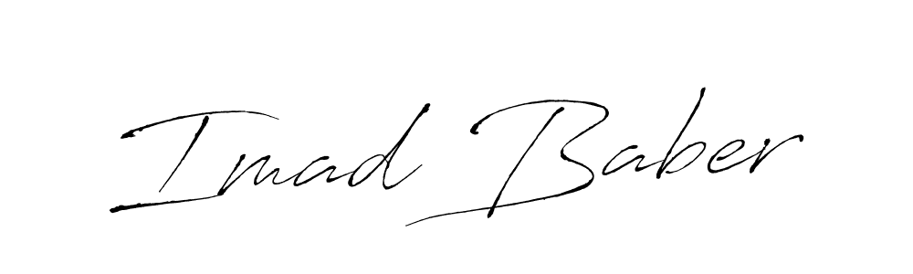 How to make Imad Baber name signature. Use Antro_Vectra style for creating short signs online. This is the latest handwritten sign. Imad Baber signature style 6 images and pictures png