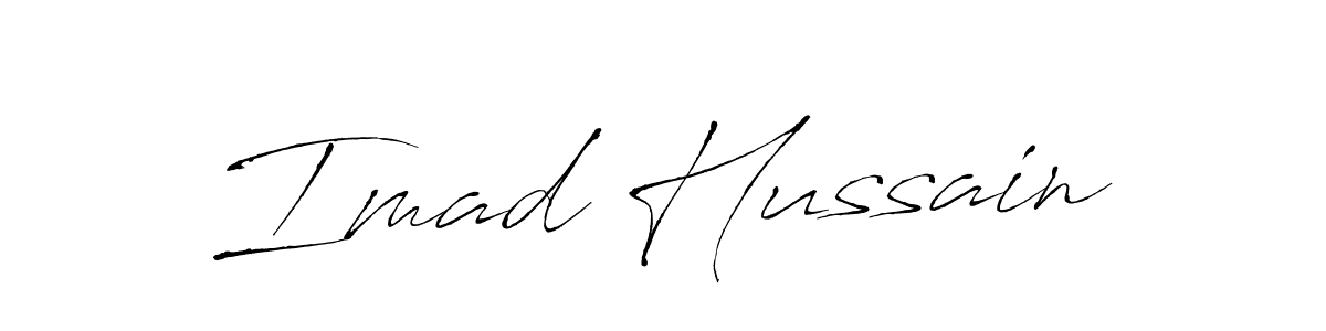 Make a beautiful signature design for name Imad Hussain. With this signature (Antro_Vectra) style, you can create a handwritten signature for free. Imad Hussain signature style 6 images and pictures png