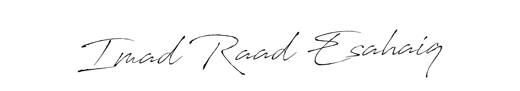 if you are searching for the best signature style for your name Imad Raad Esahaiq. so please give up your signature search. here we have designed multiple signature styles  using Antro_Vectra. Imad Raad Esahaiq signature style 6 images and pictures png