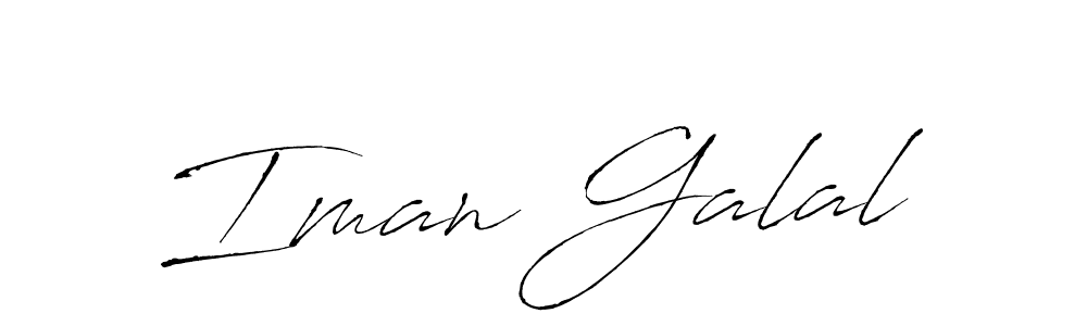 How to make Iman Galal name signature. Use Antro_Vectra style for creating short signs online. This is the latest handwritten sign. Iman Galal signature style 6 images and pictures png