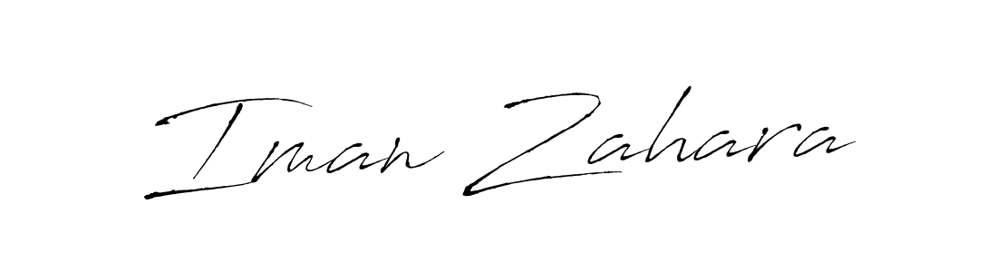Make a beautiful signature design for name Iman Zahara. With this signature (Antro_Vectra) style, you can create a handwritten signature for free. Iman Zahara signature style 6 images and pictures png