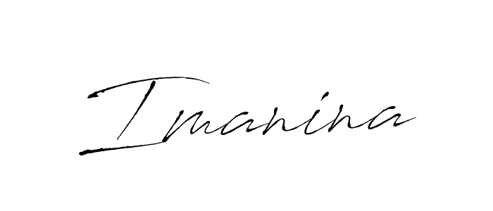 Design your own signature with our free online signature maker. With this signature software, you can create a handwritten (Antro_Vectra) signature for name Imanina. Imanina signature style 6 images and pictures png