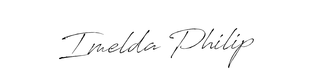 Design your own signature with our free online signature maker. With this signature software, you can create a handwritten (Antro_Vectra) signature for name Imelda Philip. Imelda Philip signature style 6 images and pictures png